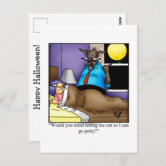 Funny Halloween Spaß Postcard Postkarte (Vorne/Hinten)