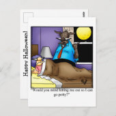 Funny Halloween Spaß Postcard Postkarte (Vorne/Hinten)