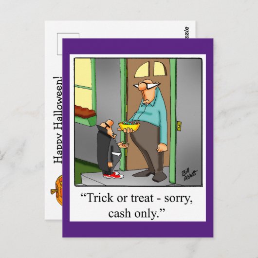 Funny Halloween Spaß Postcard "Spectickles" Postkarte (Vorne/Hinten)