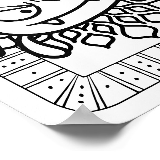 Funny Halloween Spider Coloring Page Poster (Ecke)