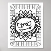 Funny Halloween Spider Coloring Page Poster (Vorne)
