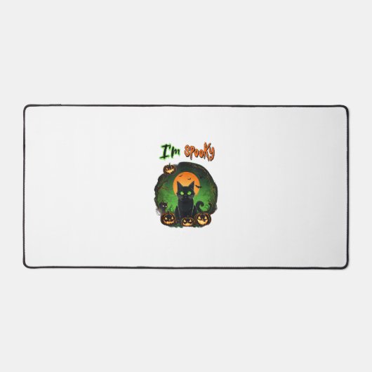 Funny Halloween Spooky Black Cat Pumpkin Bat Starr Schreibtischunterlage (Vorderseite)