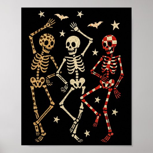 Funny Halloween Spooky Bones Skull Tanzgeschenk Sk Poster (Vorne)