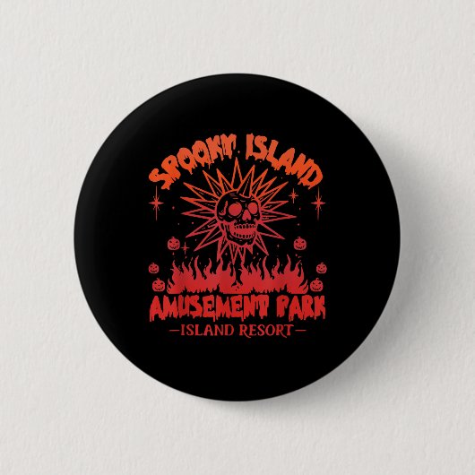 Funny Halloween Spooky Island Est 2002 Unterhaltun Button (Vorderseite)