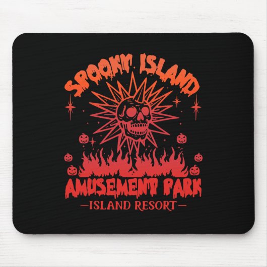Funny Halloween Spooky Island Est 2002 Unterhaltun Mousepad (Vorne)