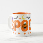 Funny Halloween Spooky Time Zweifarbige Tasse (Vorderseite Links)
