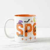 Funny Halloween Spooky Time Zweifarbige Tasse (Links)