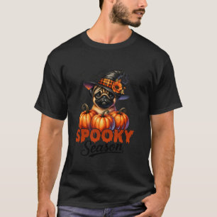Funny Halloween Sportsaison niedlicher Mops Kostüm T-Shirt