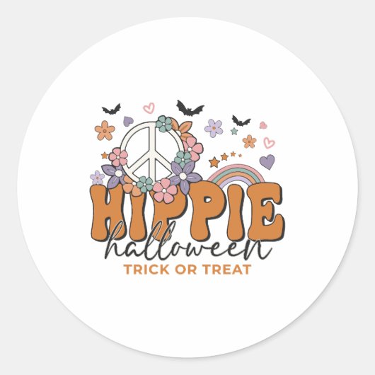Funny Halloween Sprichwort Hippie Halloween Runder Aufkleber (Vorderseite)