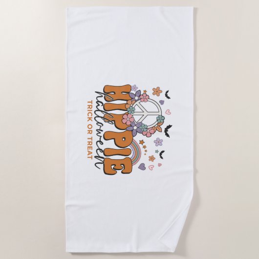 Funny Halloween Sprichwort Hippie Halloween Strandtuch (Vorderseite)