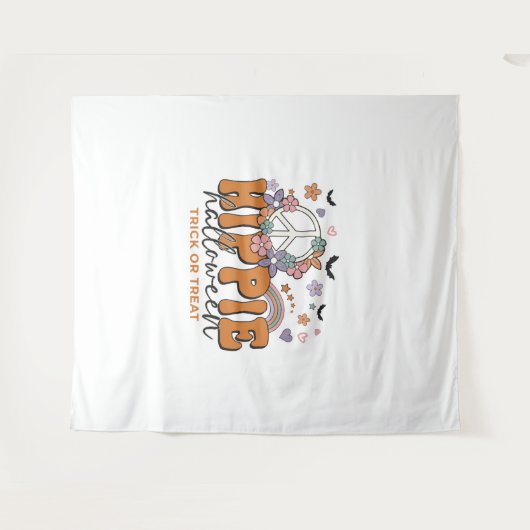 Funny Halloween Sprichwort Hippie Halloween Wandteppich (Vorderseite (Horizontal))