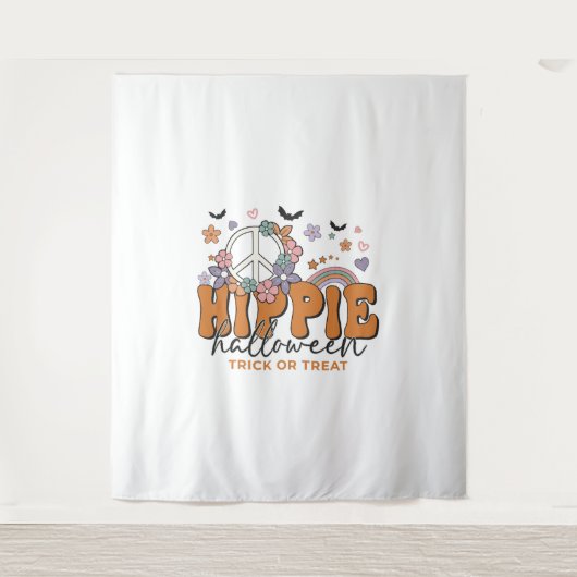 Funny Halloween Sprichwort Hippie Halloween Wandteppich (Vorderseite)