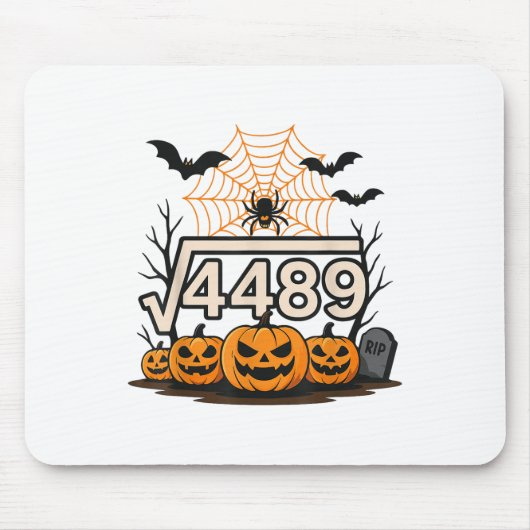Funny Halloween Square Root 4489 67 Meme Math Teac Mousepad (Vorne)