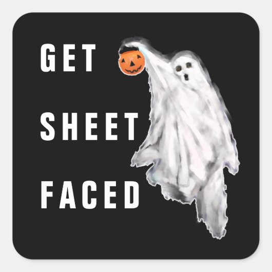 Funny Halloween Square Sticker (Vorderseite)