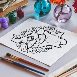 Funny Halloween Sugar Glider Coloring Page Poster