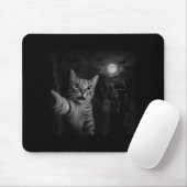 Funny Halloween Surprised Ed Cat Selfie Soky Skele Mousepad (Mit Mouse)