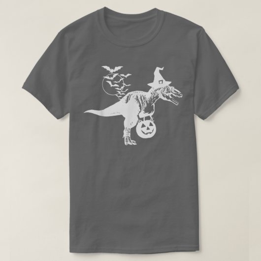 Funny Halloween T-Rex Dinosaur Hexenhuttrick oder T-Shirt (Design vorne)