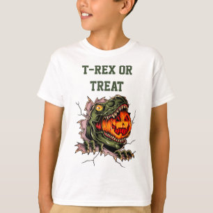 Funny Halloween T-rex Head Eats Pumpkin T-Shirt