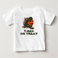Funny Halloween T-rex Kopf isst Kürbis