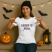 Funny Halloween T-Shirt; Creep it Real Spider Puff T-Shirt