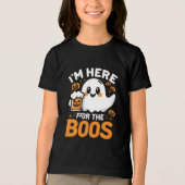 Funny Halloween T - Shirt - "Ich bin hier für die (Vorderseite)
