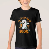 Funny Halloween T - Shirt - "Ich bin hier für die (Vorderseite)