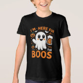 Funny Halloween T - Shirt - "Ich bin hier für die  (Vorderseite)