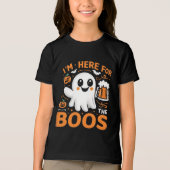 Funny Halloween T - Shirt - "Ich bin hier für die  (Vorderseite)