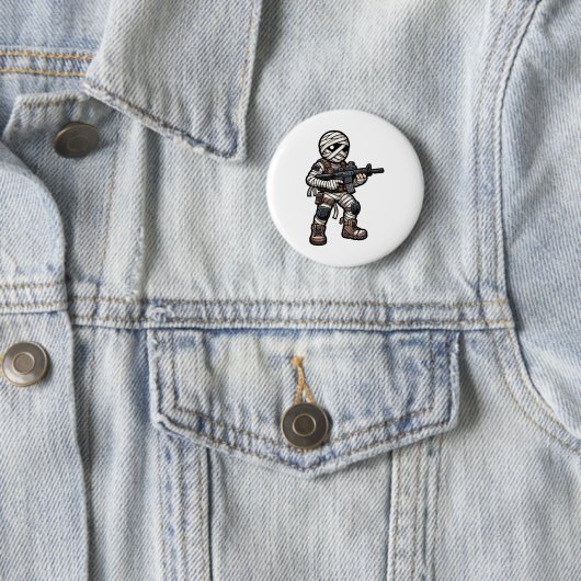Funny Halloween Tacmy Mummy Army Men Veteran Co Button (Beispiel)