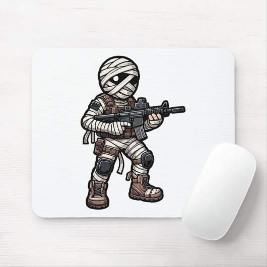 Funny Halloween Tacmy Mummy Army Men Veteran Co Mousepad (Mit Mouse)