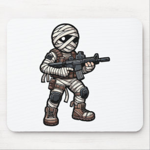 Funny Halloween Tacmy Mummy Army Men Veteran Co Mousepad