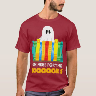 Funny Halloween Teacher Ghost Books Reading T-Shirt