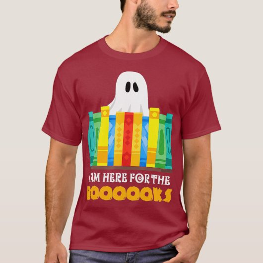 Funny Halloween Teacher Ghost Books Reading T-Shirt (Vorderseite)