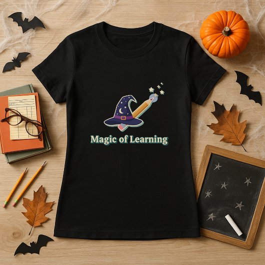 Funny Halloween Teacher Gift Magie des Lernens T-Shirt