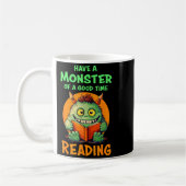 Funny Halloween Teacher Librarian Monster Reading Kaffeetasse (Links)