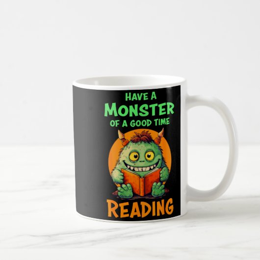 Funny Halloween Teacher Librarian Monster Reading Kaffeetasse (Rechts)