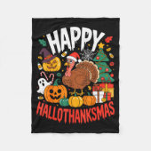 Funny Halloween Thanksgiving Christmas Happy Hallo Fleecedecke (Vorderseite)