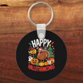 Funny Halloween Thanksgiving Christmas Happy Hallo Schlüsselanhänger (Vorderseite)