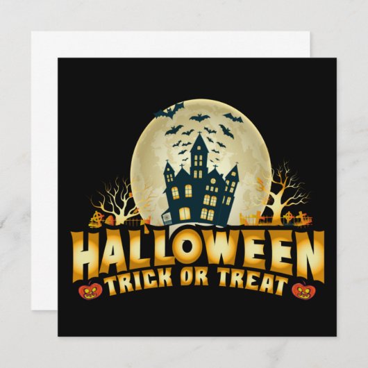 Funny Halloween Trick oder Treat Beängstigend Flat (Vorne/Hinten)