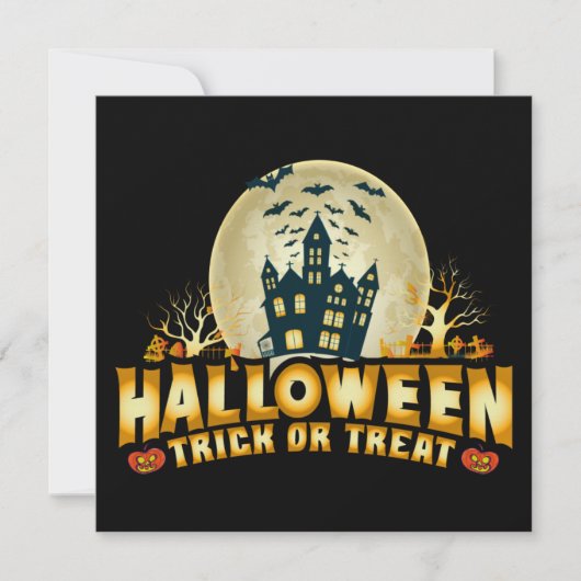 Funny Halloween Trick oder Treat Beängstigend Flat (Vorderseite)