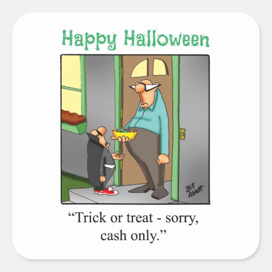 Funny Halloween Trick oder Treat Stickers (Vorderseite)