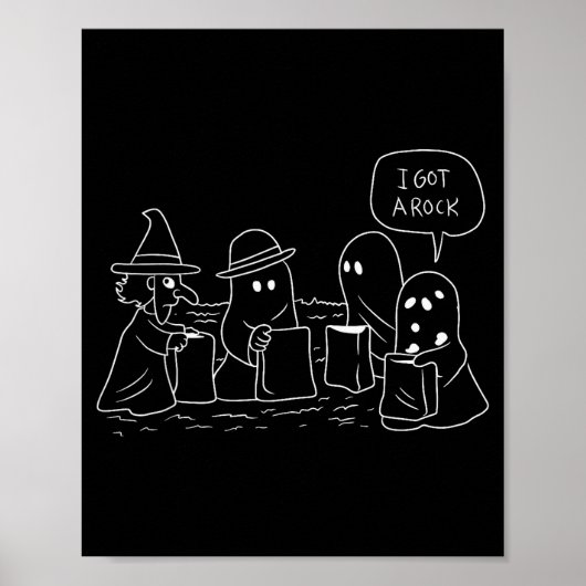 Funny Halloween Trick-or-treating Clic Ghosts Got  Poster (Vorne)
