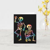 Funny Halloween Trump Skeleton Trump Karte (Gelbe Blume)