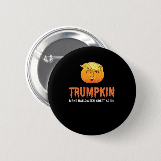 Funny Halloween Trumpkin Button (Vorne & Hinten)