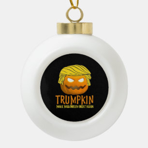 Funny Halloween Trumpkin Keramik Kugel-Ornament