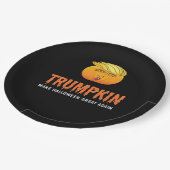 Funny Halloween Trumpkin Pappteller (Schrägansicht)