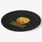 Funny Halloween Trumpkin Pappteller (Schrägansicht)