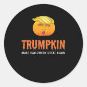 Funny Halloween Trumpkin Runder Aufkleber (Vorderseite)