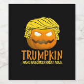 Funny Halloween Trumpkin Weinetikett (Einzelnes Label)