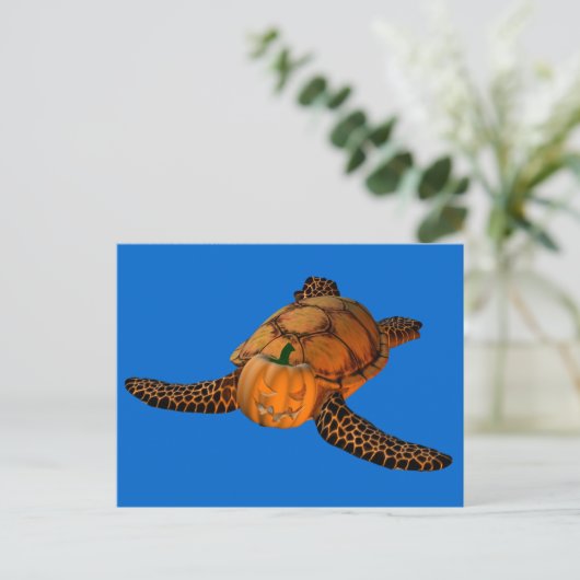 Funny Halloween Turtle Postkarte (Stehend Vorderseite)